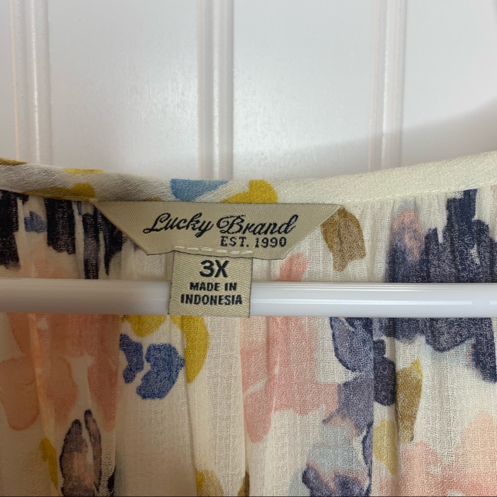 Lucky Brand Floral Chiffon Blouse Size 3x - Picture 6 of 7